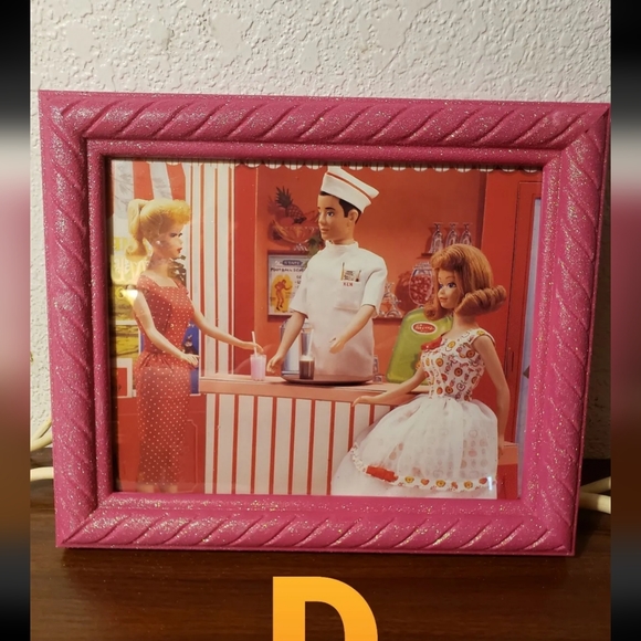 Other - Framed 8x10 Barbie Picture print pretty pink girls room decor art